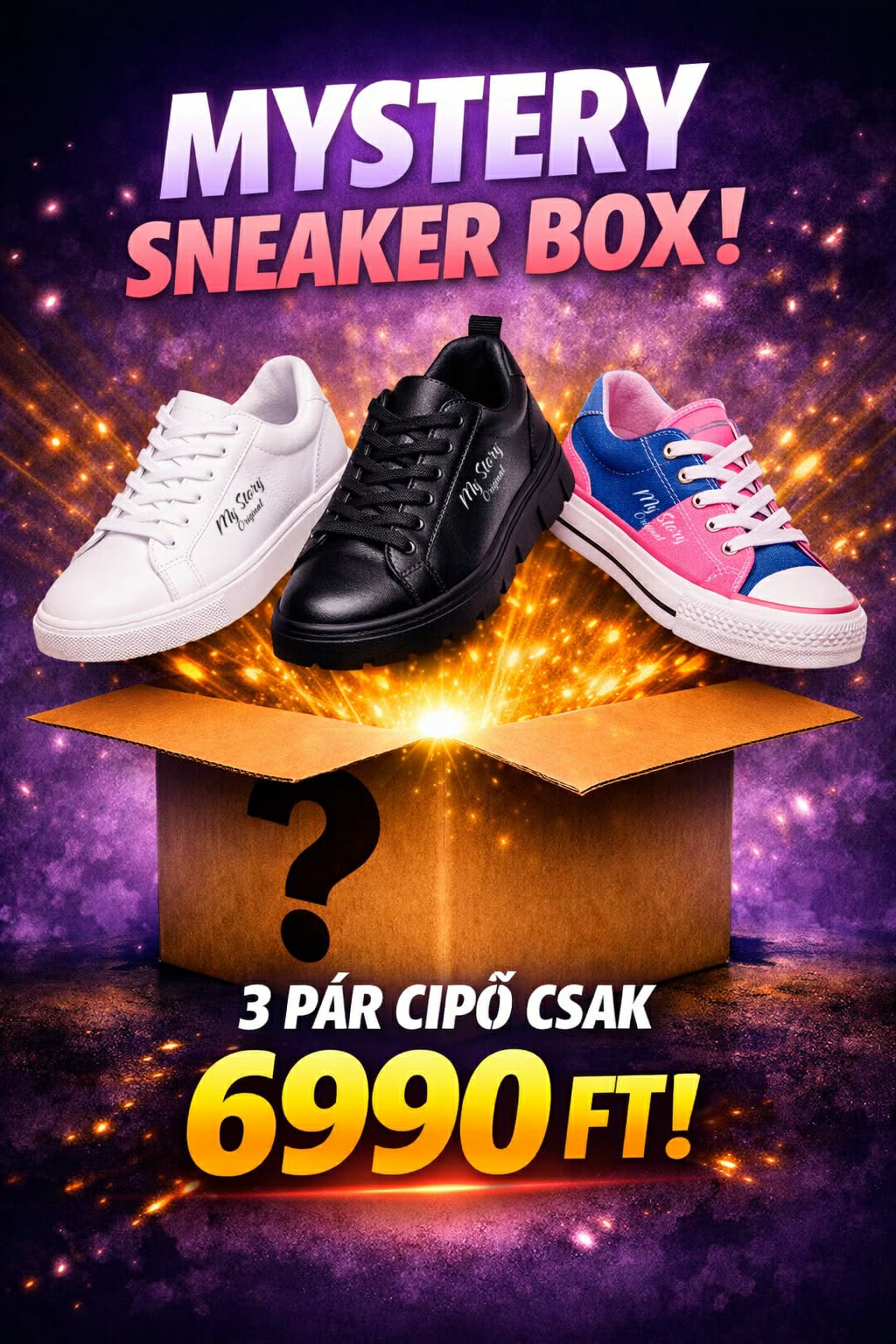 Mystery Sneaker Box – 3 pár cipő csak 5500 Ft! 