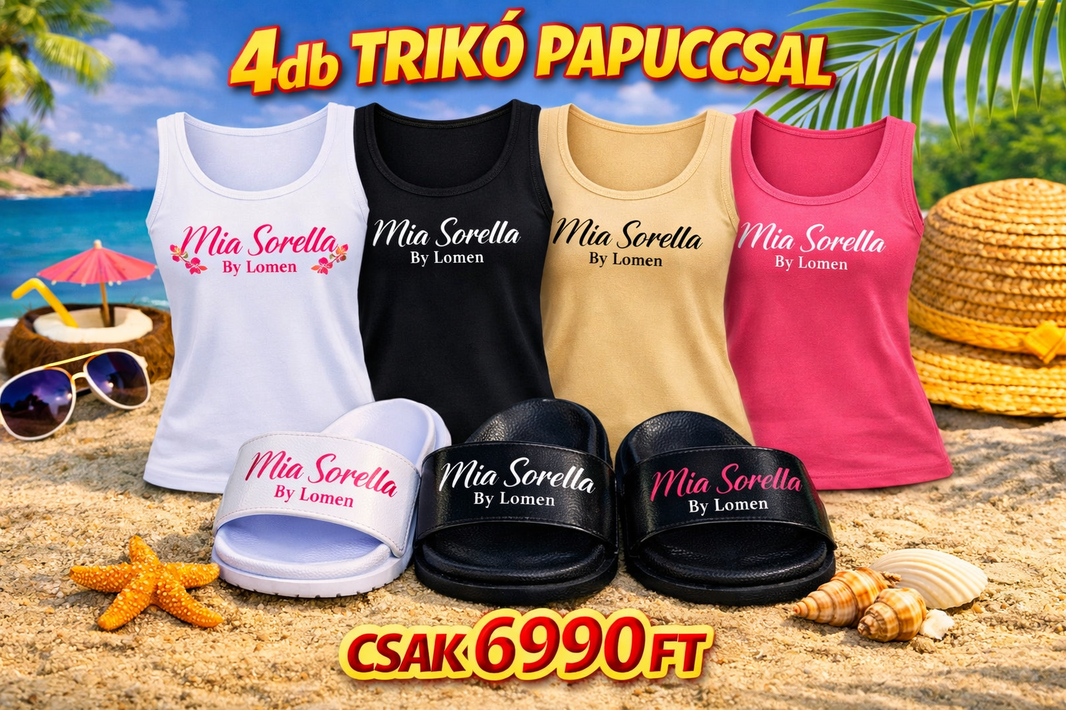 Mia Sorella by Lomen – 4 db Trikó + AJÁNDÉK Papucs 