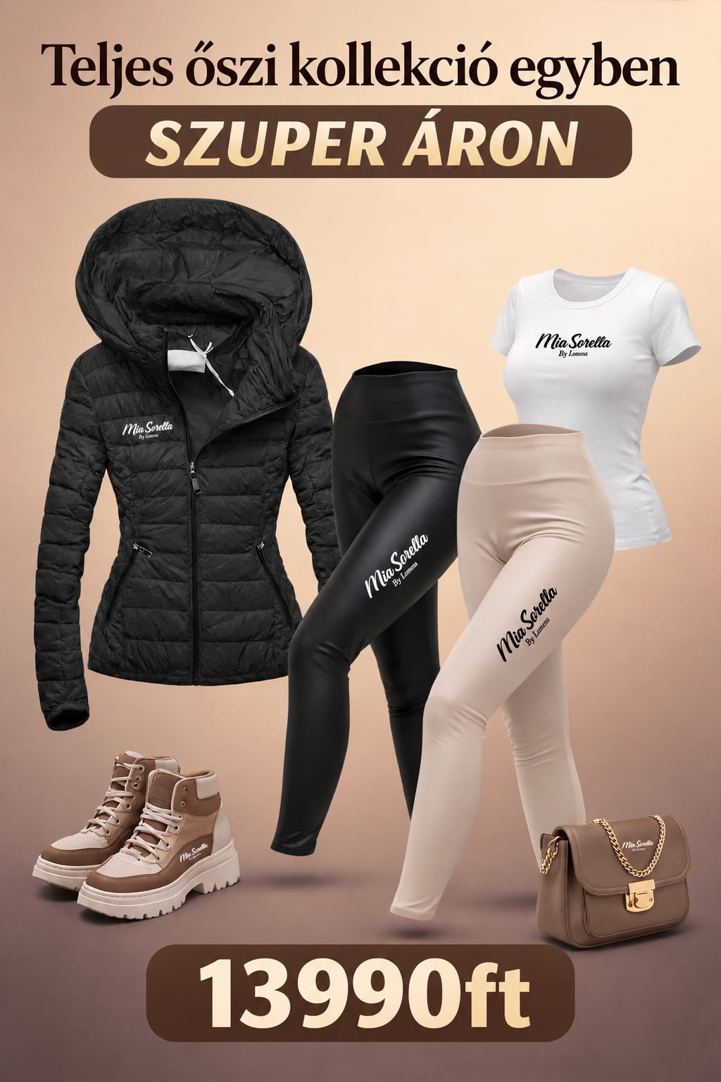 Mia Sorella – Autumn All‑In Deluxe Kollekció– kabát, 2 bőr leggings, póló+cipő együtt csak 13990ft.