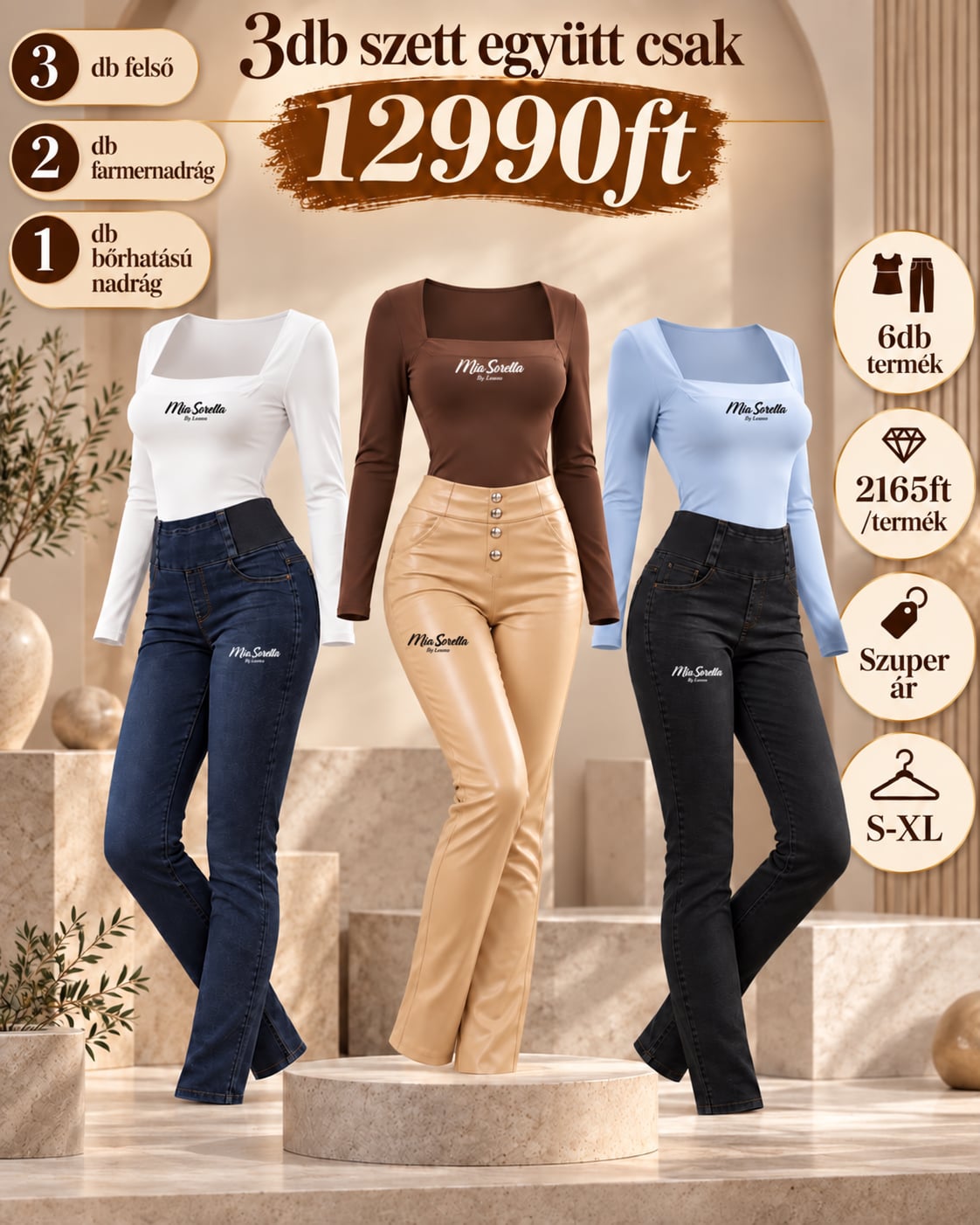  BellaViva 6 részes női szett ✨ 2165ft/termék