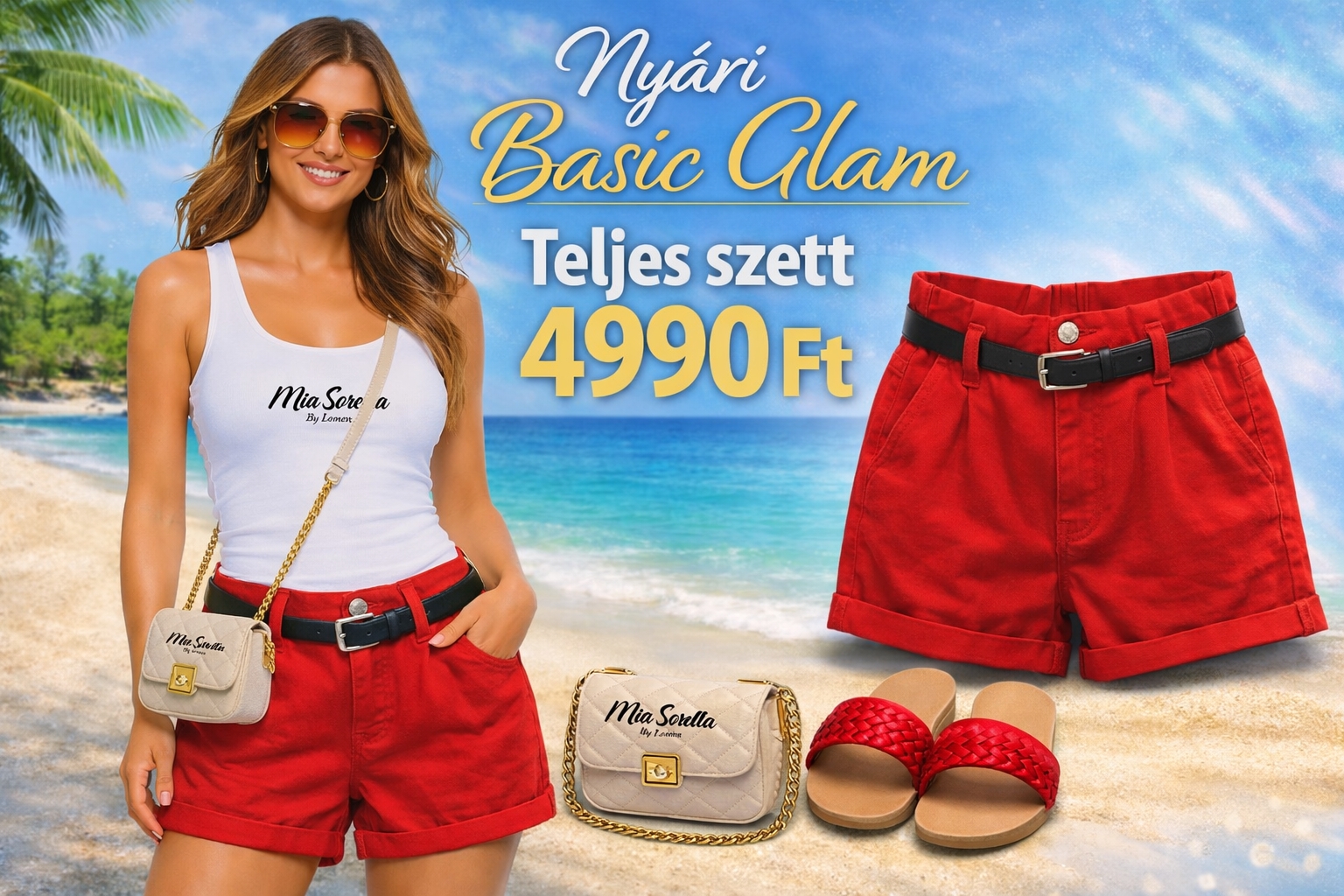 My Story – Premium Summer Glam Szett red+ Ajándék Papucs