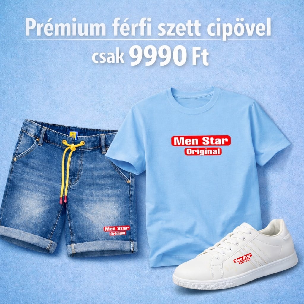Prémium Férfi Nyári Szett AJÁNDÉK cipővel! kék