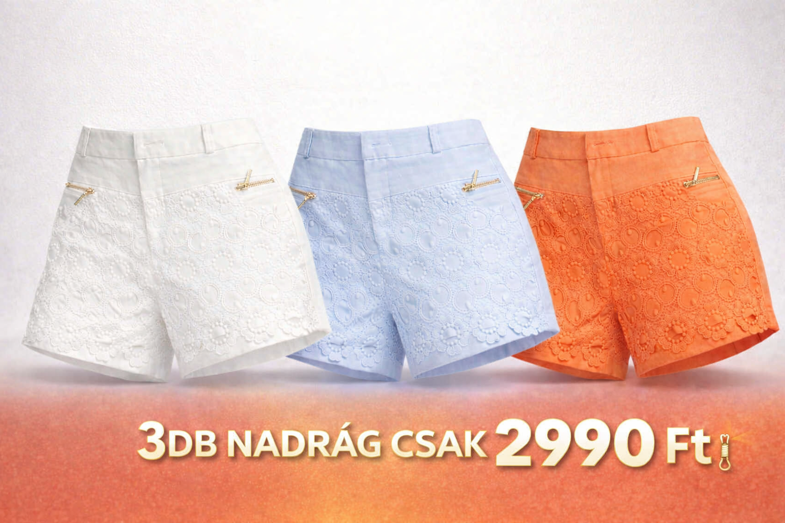 UD Lace Trio — 3db csipkés rövidnadrág egy àráért 