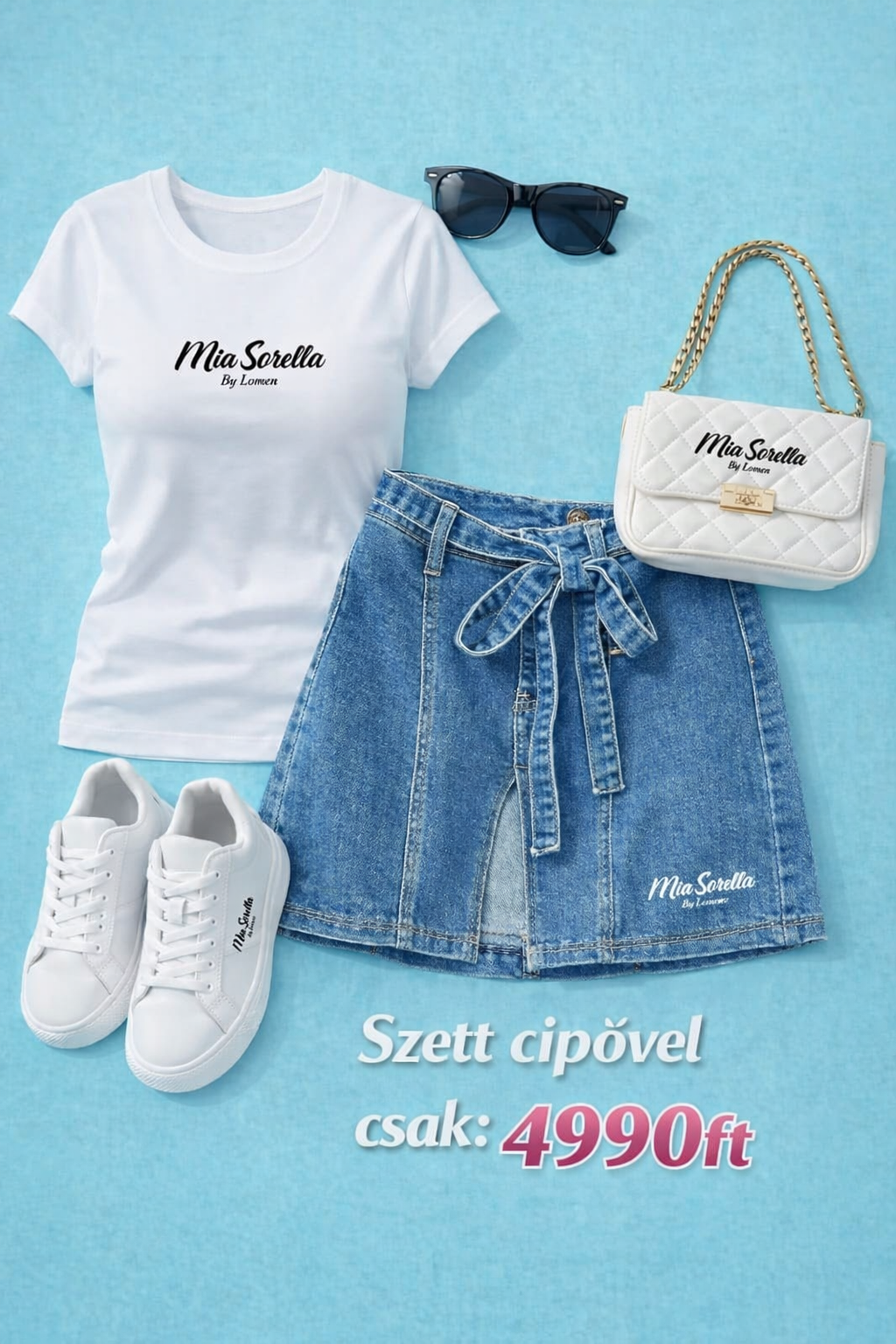 UD Mia Sorella Summer Chic – Póló+ Farmer szoknya + Ajándék cipő