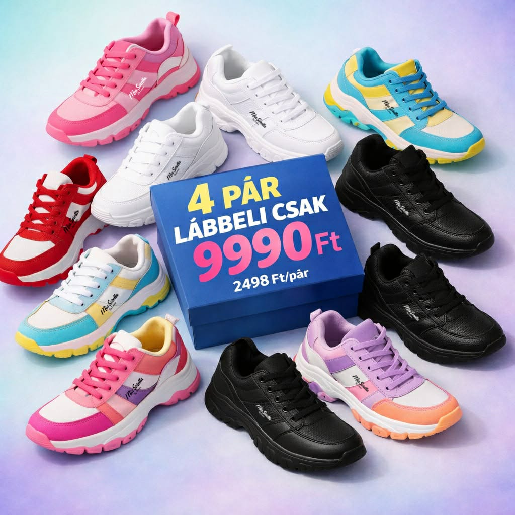MYSTERY FOOTWEAR BOX – 4 pár lábbeli mindössze 9 990 Ft‑ért!