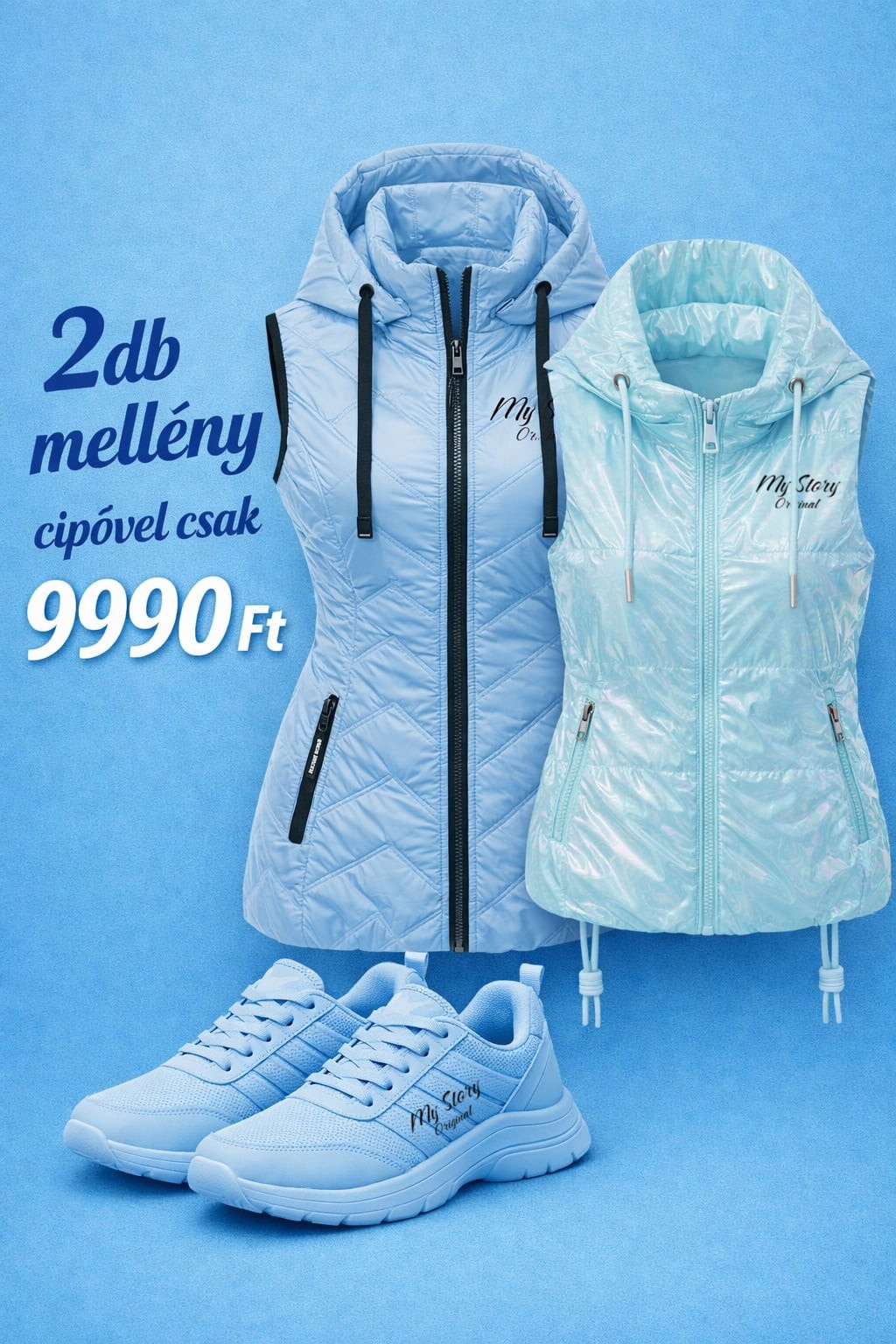  Terméknév: KÉKNYÁR DUÓ PACK – Prémium mellények + AJÁNDÉK cipő  28990ft helyett csak 9990ft