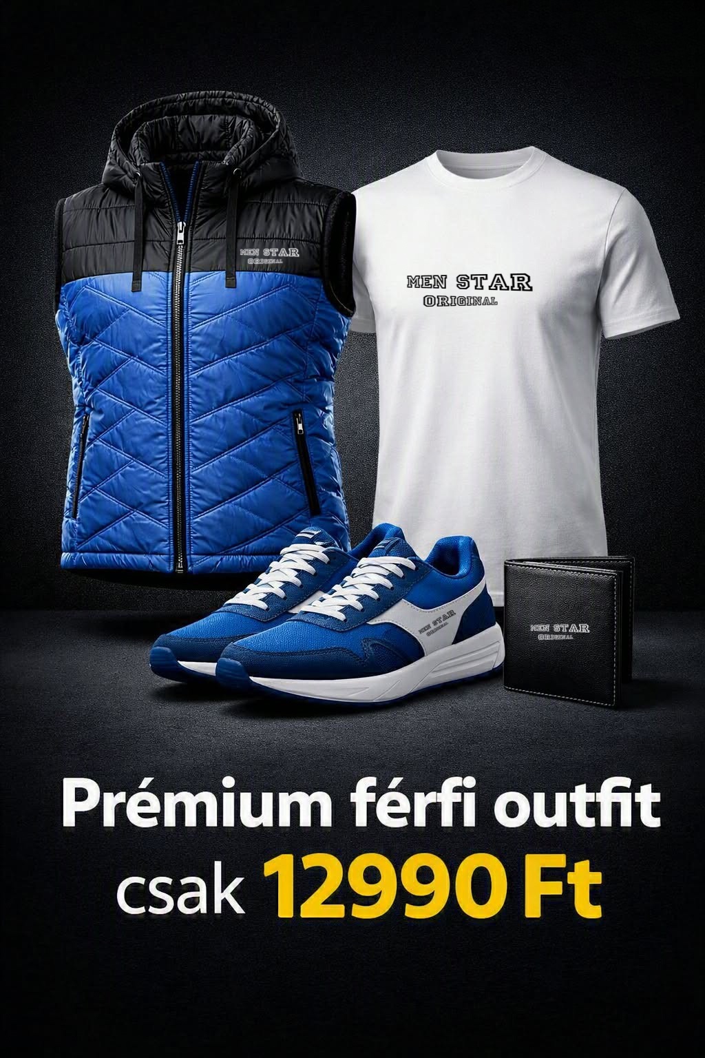 Férfi UltraForce QuadPack – Mellény + Póló + Bőr Pénztárca + AJÁNDÉK Cipő