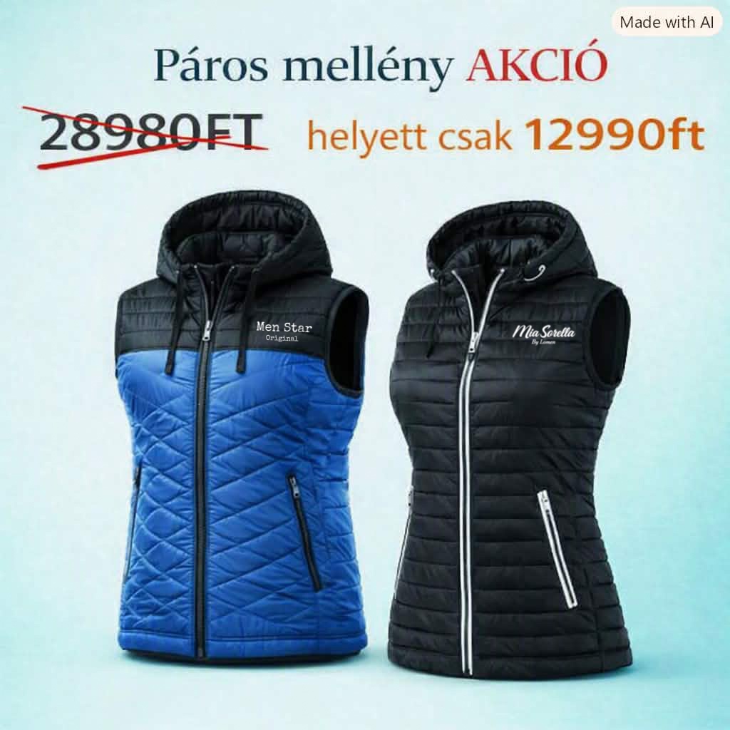 CoupleShield Duo Vest – Prémium Páros női-férfi  Mellény Szett 28980ft helyett csak 12990ft/2db