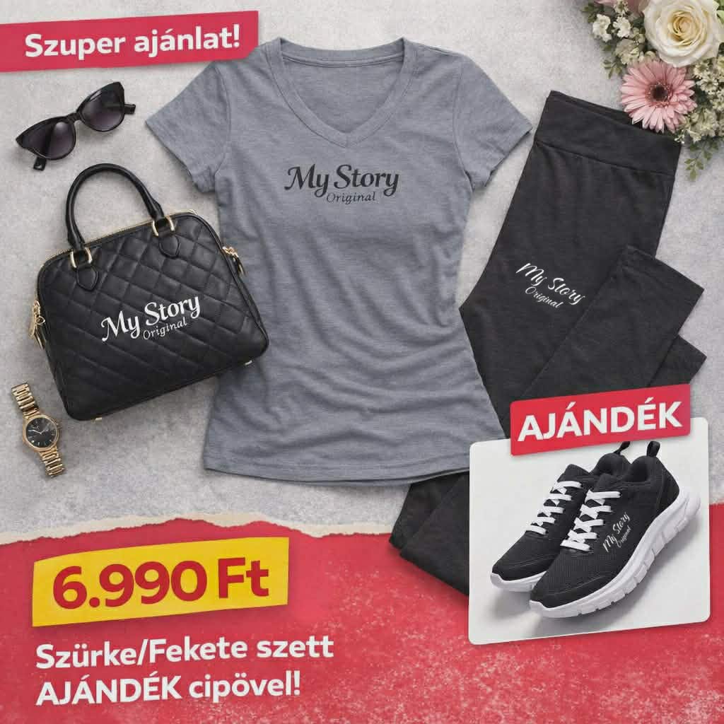 Prémium Pamut szettek AJÁNDÉK Cipővel 18.980 Ft helyett csak 6990 Ft Szürke