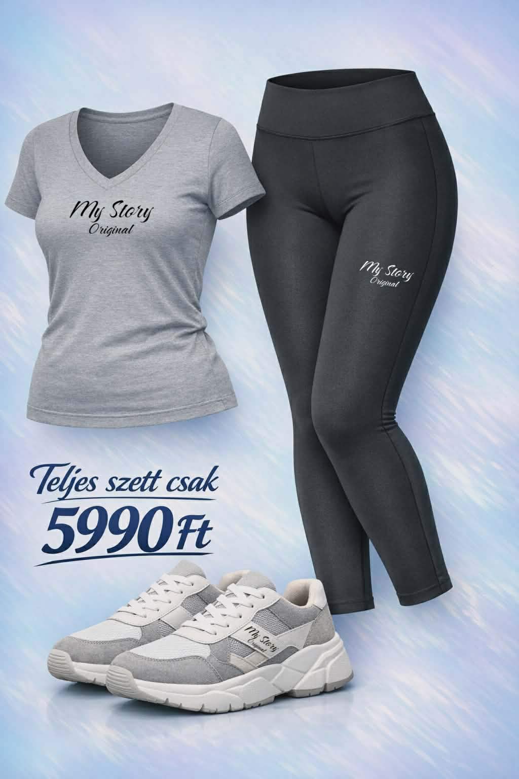 Póló+leggings+cipő szett AKCIÓ 22990ft helyett 5990ft