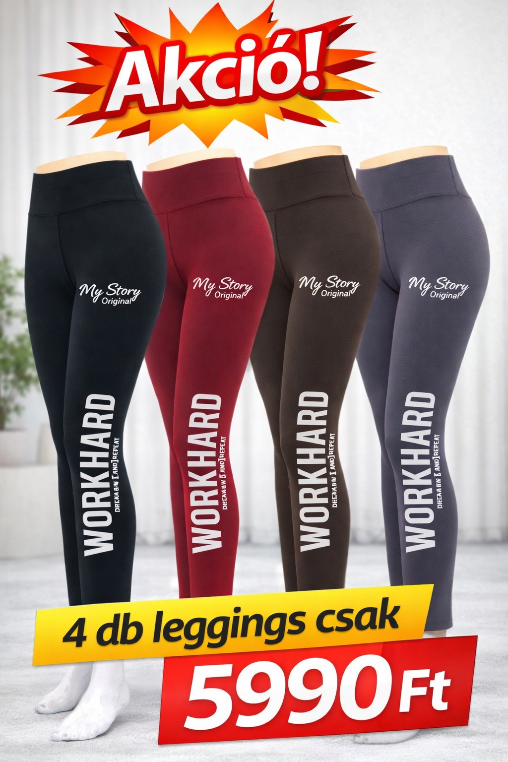 4 db Pamut Leggings – Vegyes Színekben   Csak 5900 Ft / 4 db!