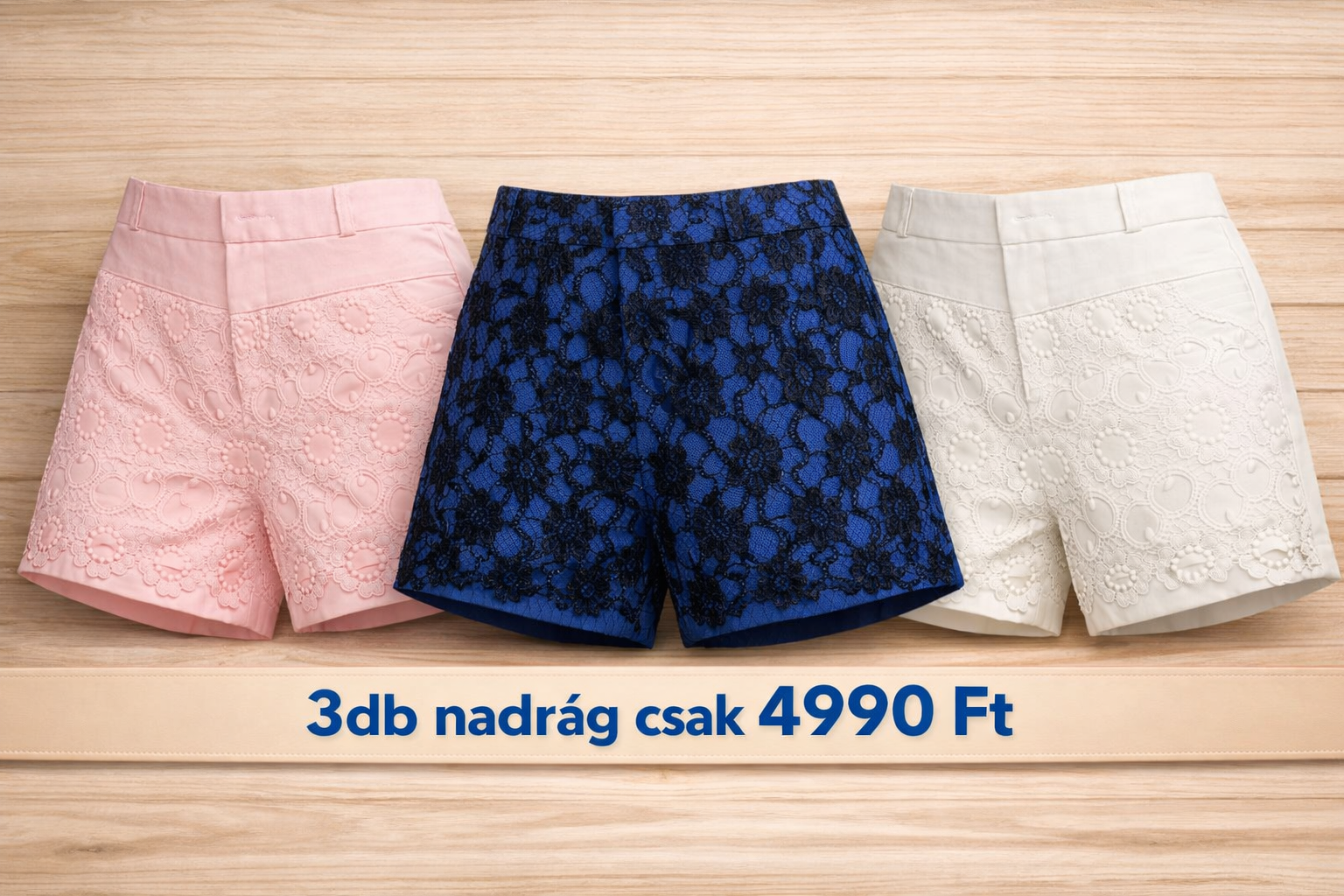 3db Csipkés Prémium Nadrág – Kiárusítás