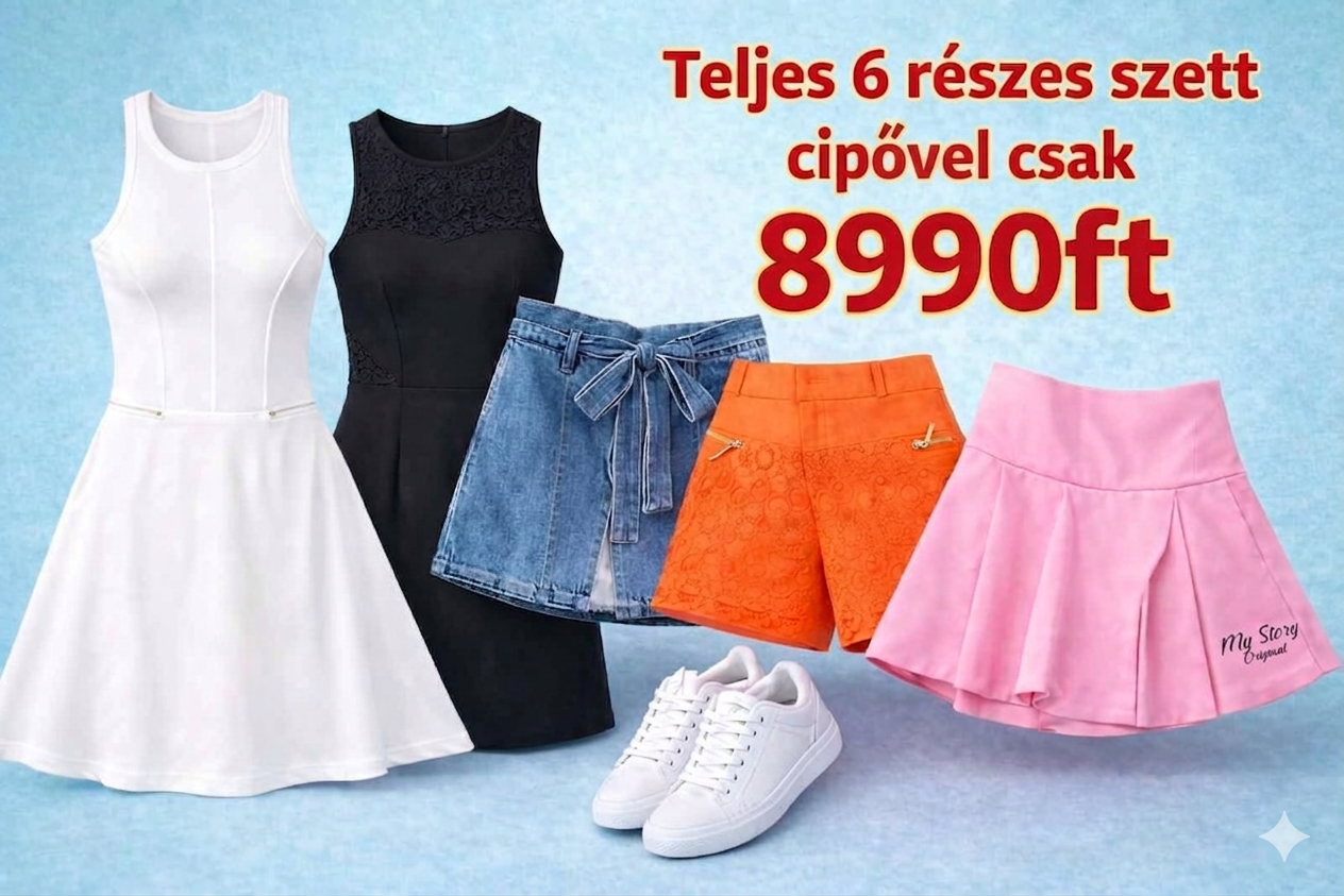 Teljes 6 részes nyári szett – Ajándék cipővel!