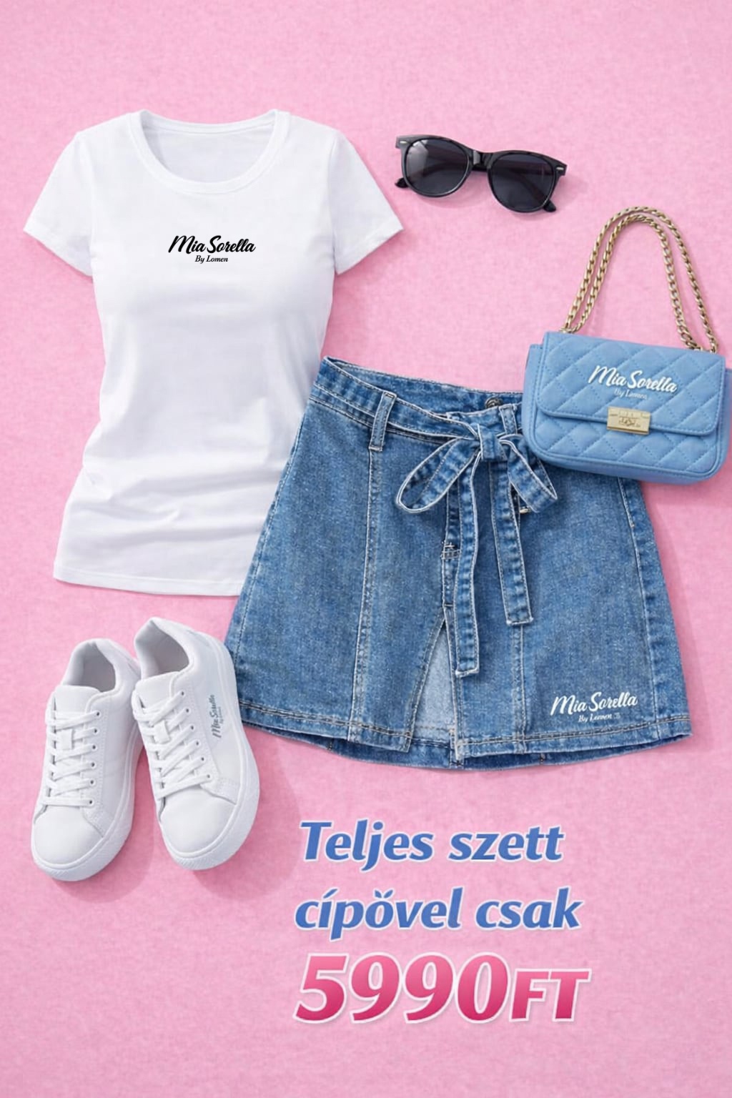 Mia Sorella farmerszoknyás szett AJÁNDÉK cipővel csak 5990ft