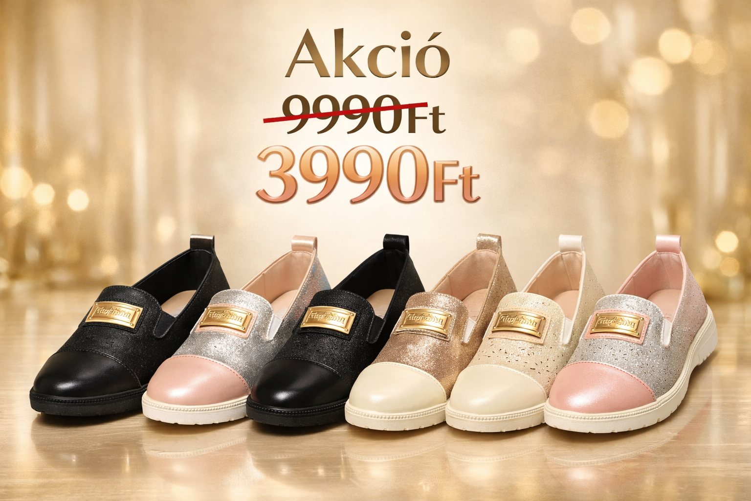  GlamShine Slip-On női cipő – AKCIÓ!