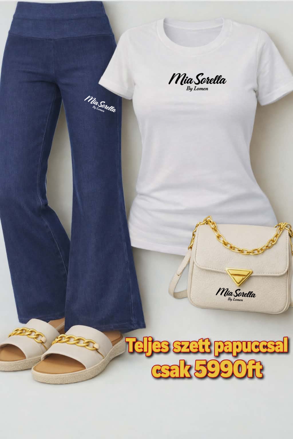 Mia Sorella – White & Navy Summer Comfort Szett