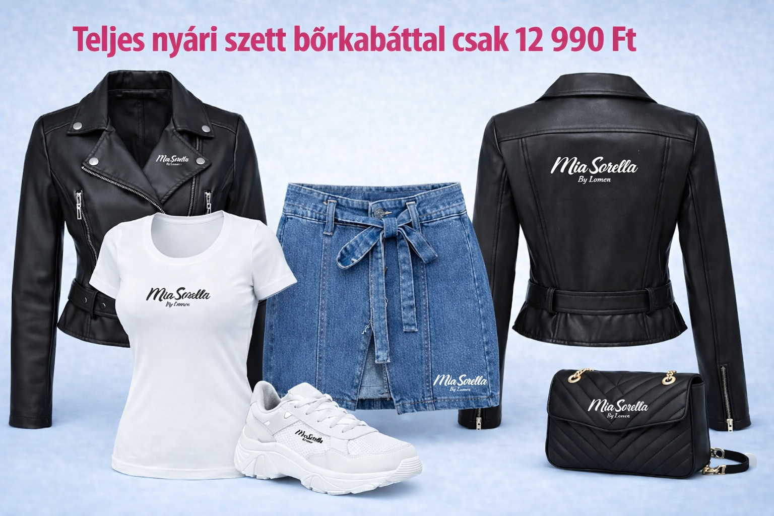 Nyári Bőrkabátos Szett – 62% kedvezménnyel! 34960ft helyett most csak 12990ft