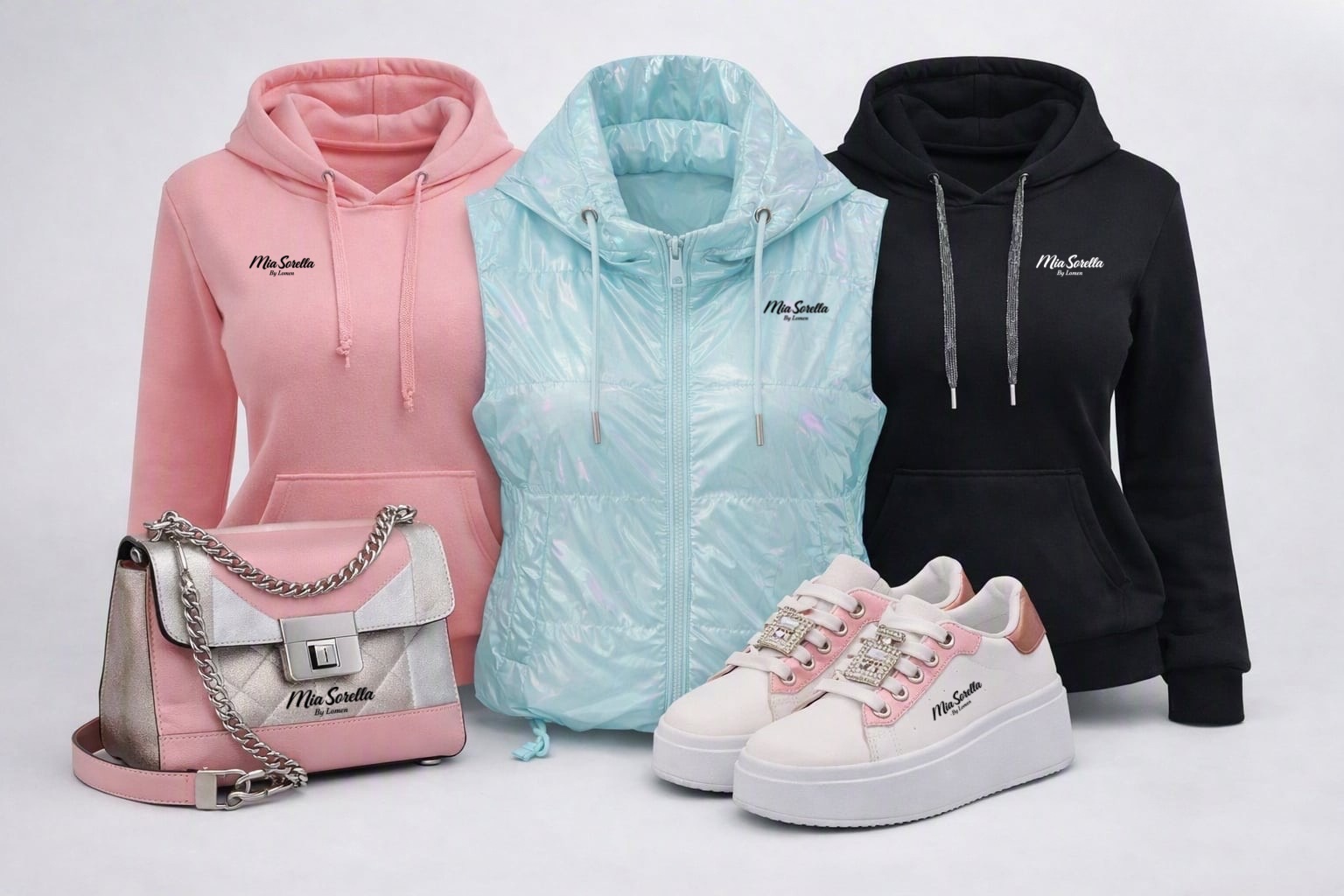Mia Sorella Cozy Pearl Trio – Prémium Kapucnis Pulcsik & Gyöngyház Mellény Ajándék Cipővel 28.990 Ft helyett 9990 Ft