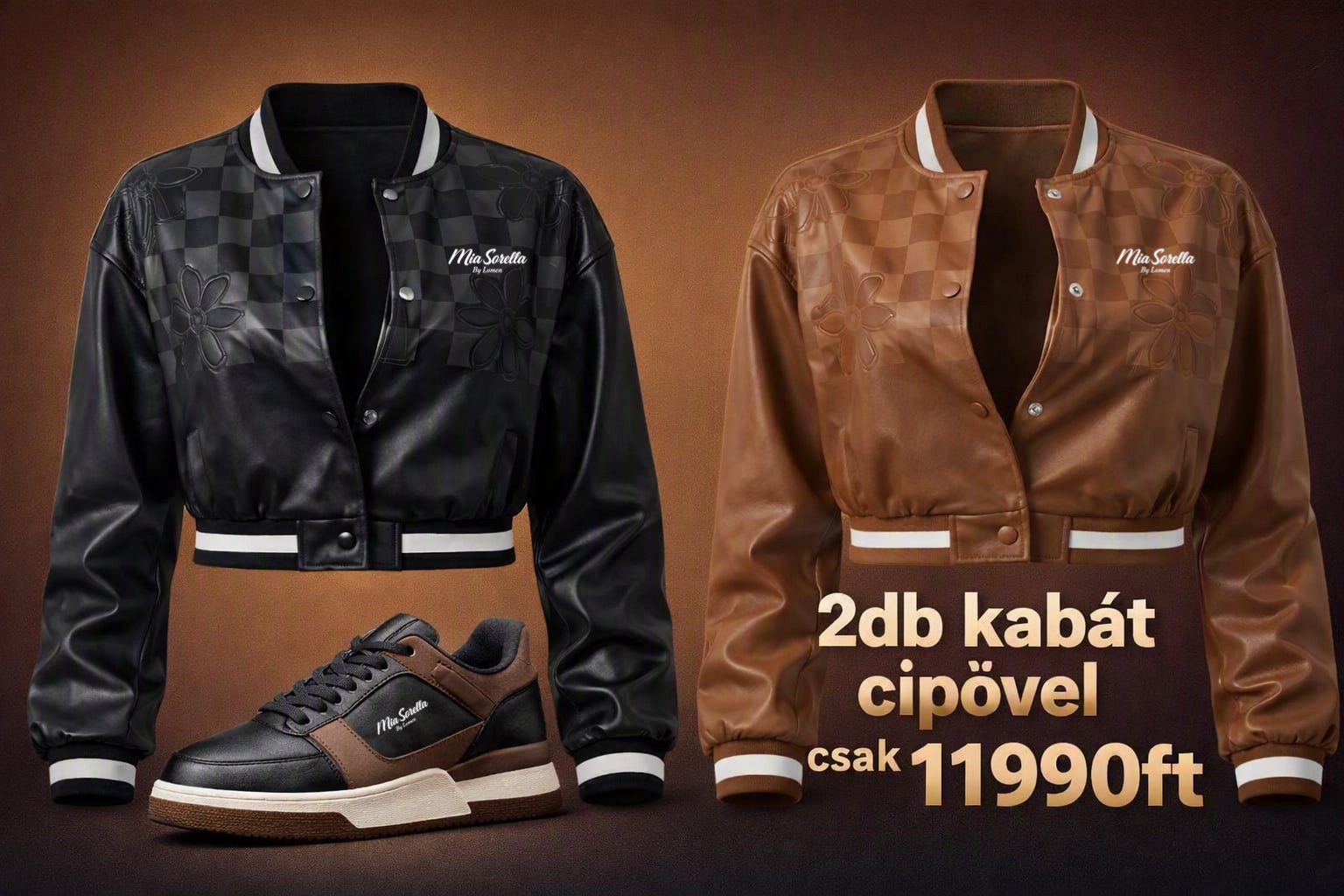 Dupla BőrLux Szett - 2 kabát cipővel csak 11990ft