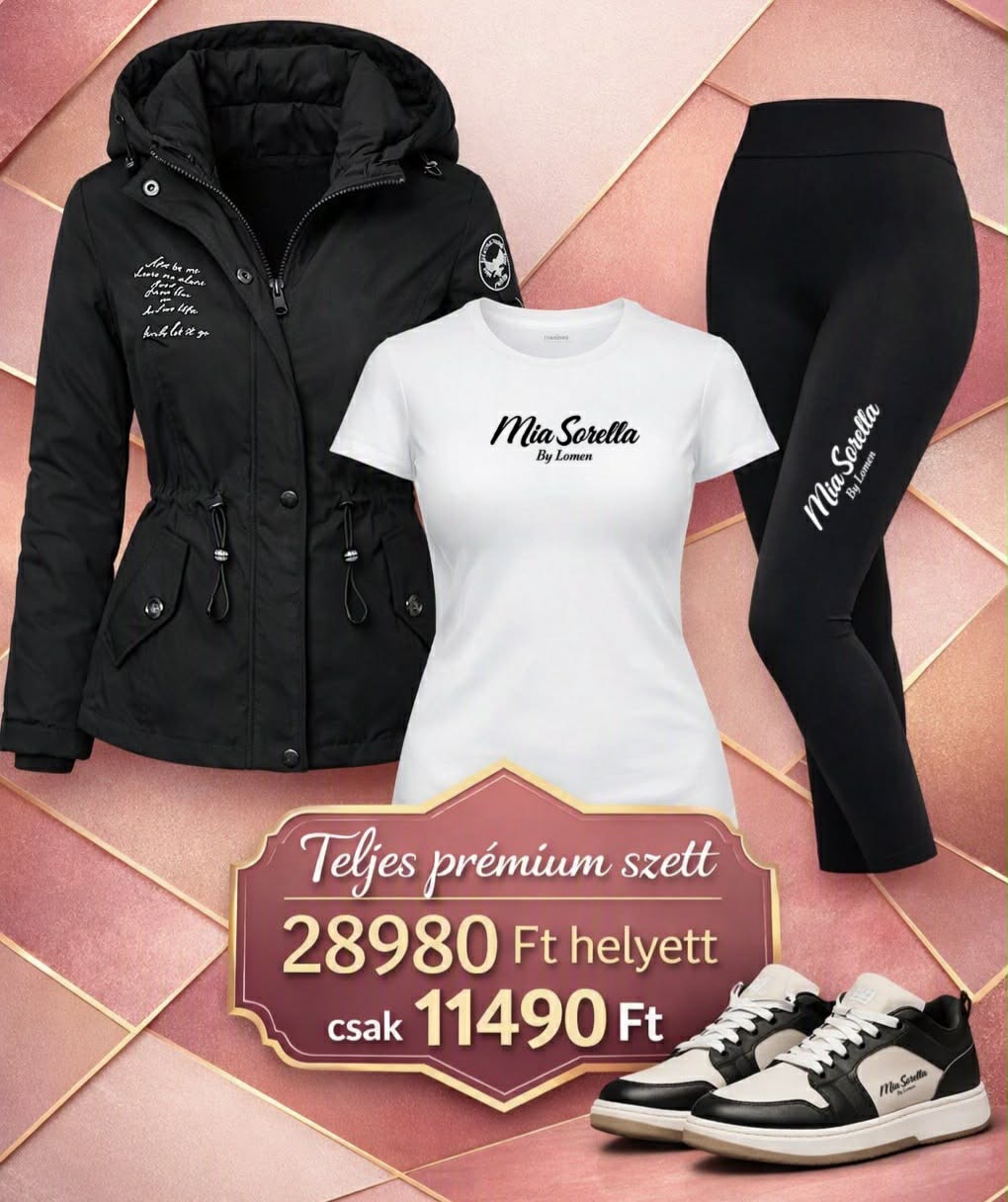 Mia Sorella – Urban Bamboo Luxe TELJES Szett: Kabát, póló, leggings, cipő együtt csak 11490ft
