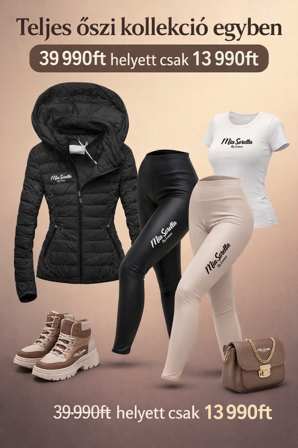 Mia Sorella – Autumn All‑In Deluxe Kollekció– kabát, 2 bőr leggings, póló+cipő együtt csak 13990ft
