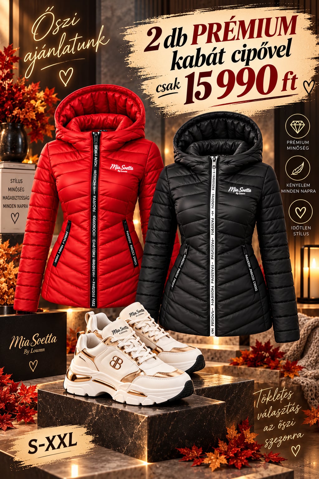 DUO PREMIUM – 2 db Mia Sorella kabát + AJÁNDÉK sneaker