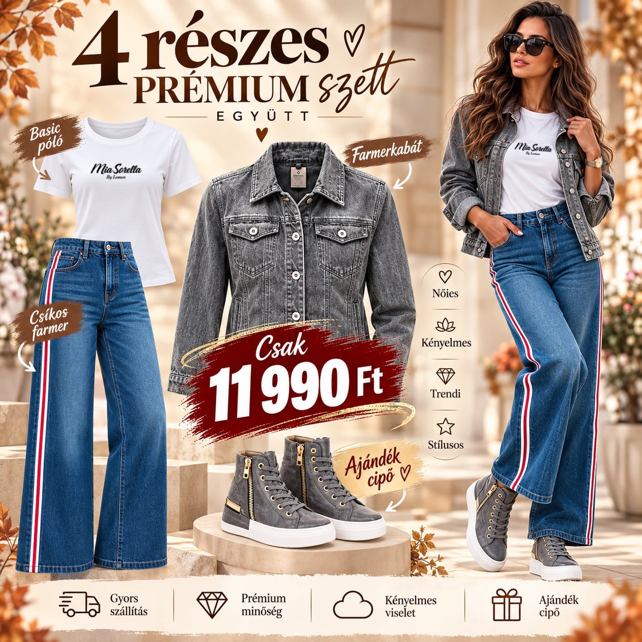 Mia Sorella Milano 4 részes prémium női szett – ajándék cipővel csak 11990ft
