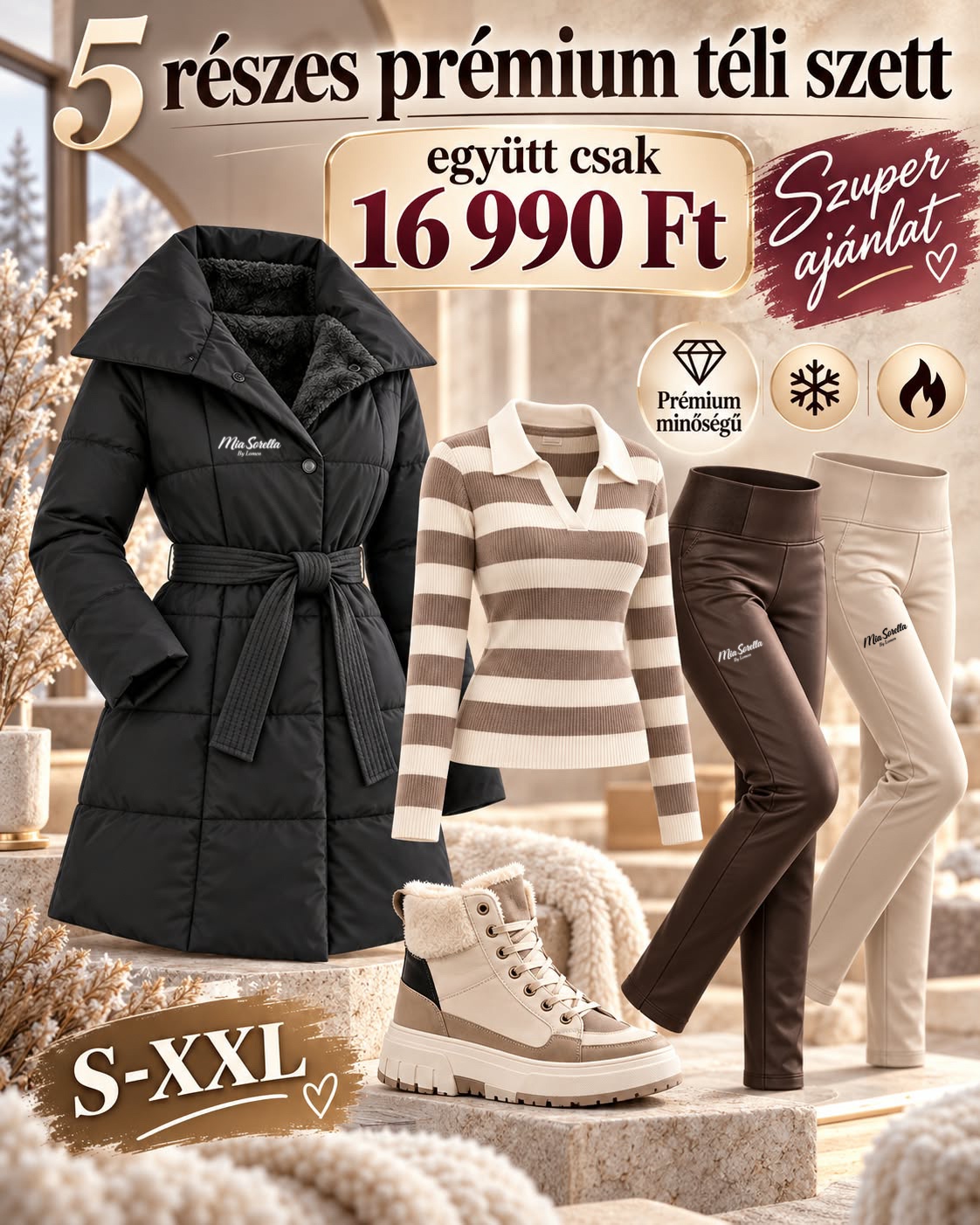 MIDNIGHT LUXE – 5 részes prémium téli szett    csak 16990ft
