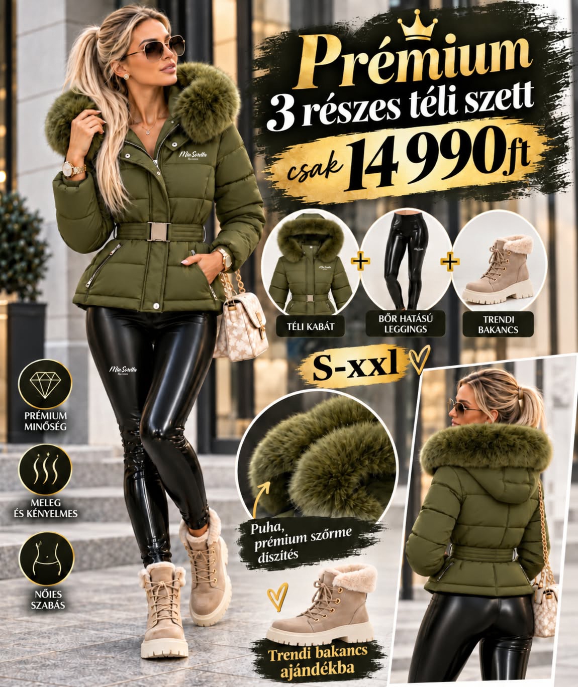 Veloura – 3 részes prémium téli szett csak 14990ft