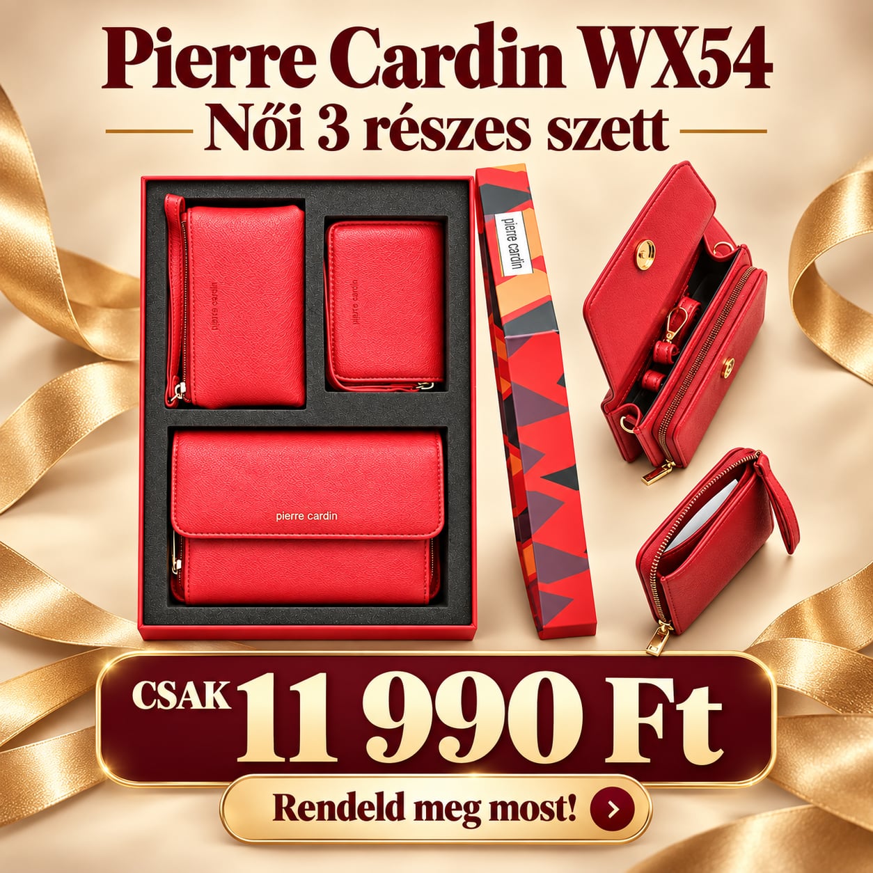 Pierre Cardin WX54 női szett bordó