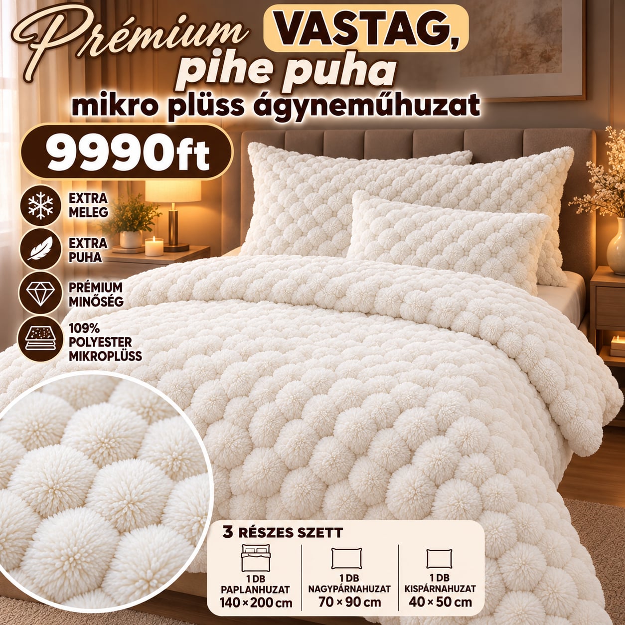 UD Mikro plüss ágyneműhuzat