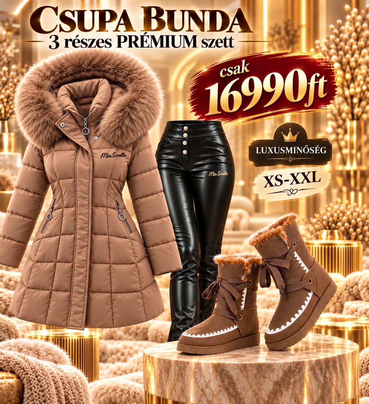 PrémKirálynő  3 részes PRÉMIUM téli szett csak 16990ft