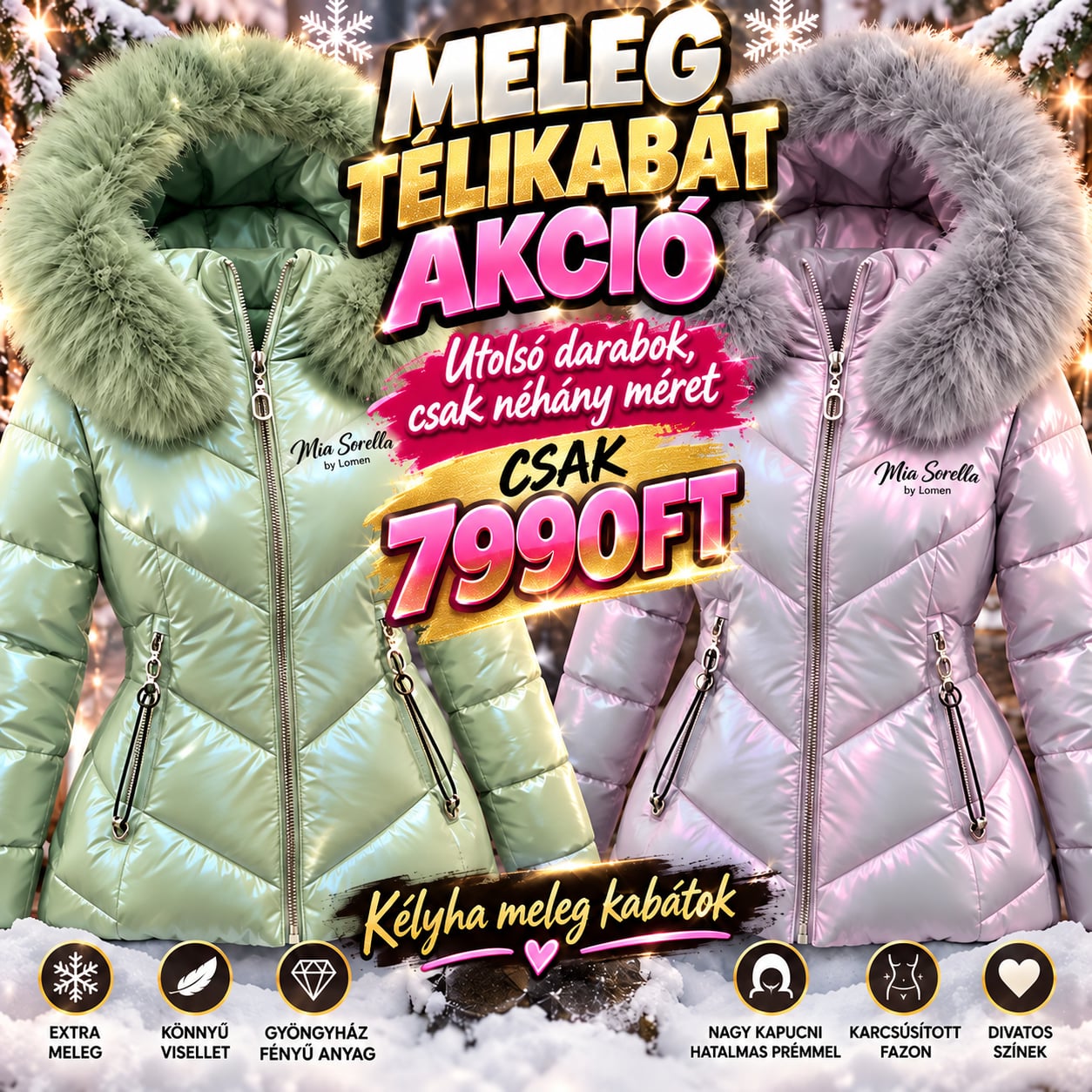 UD meleg télikabátok