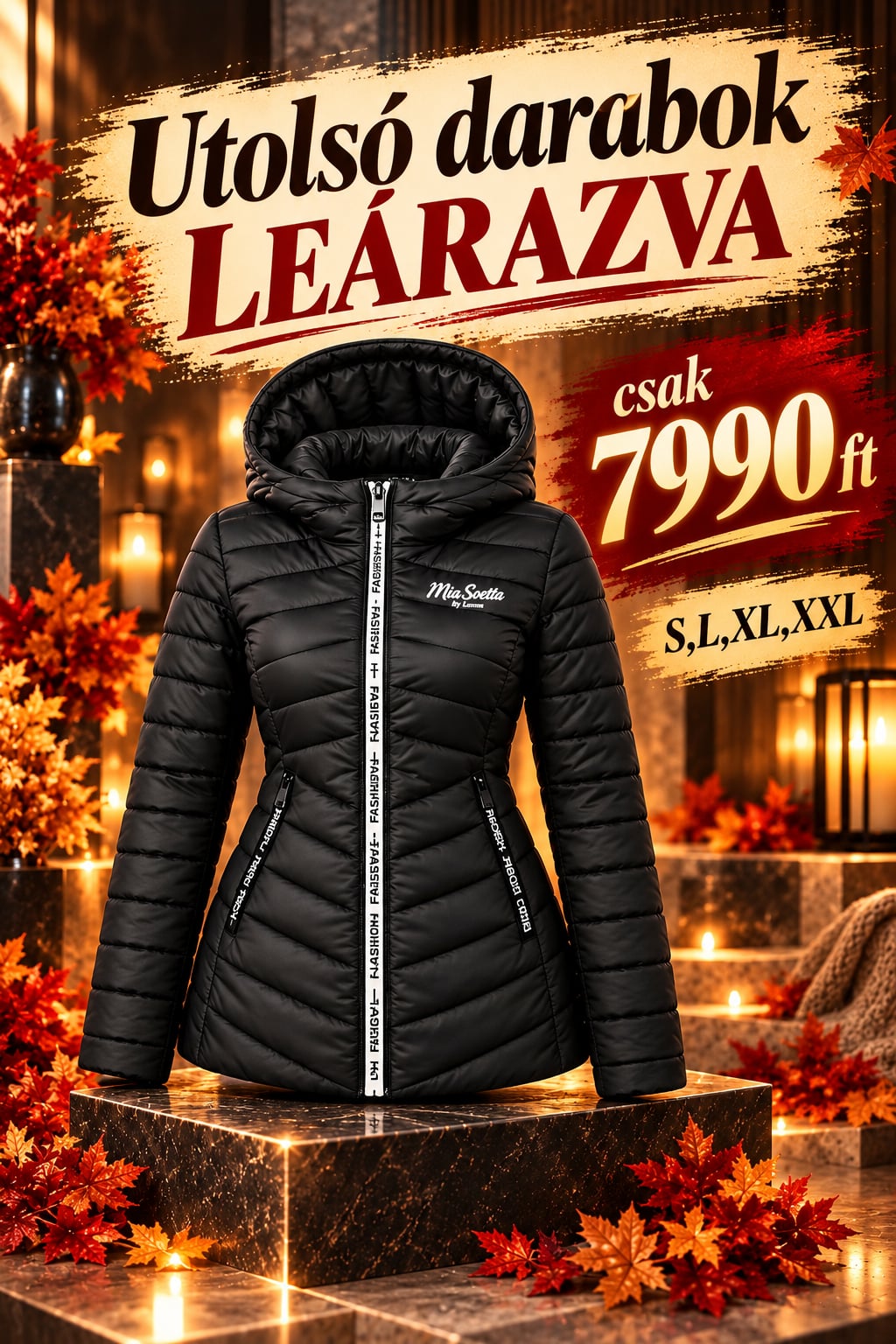 UD átmeneti kabát fekete