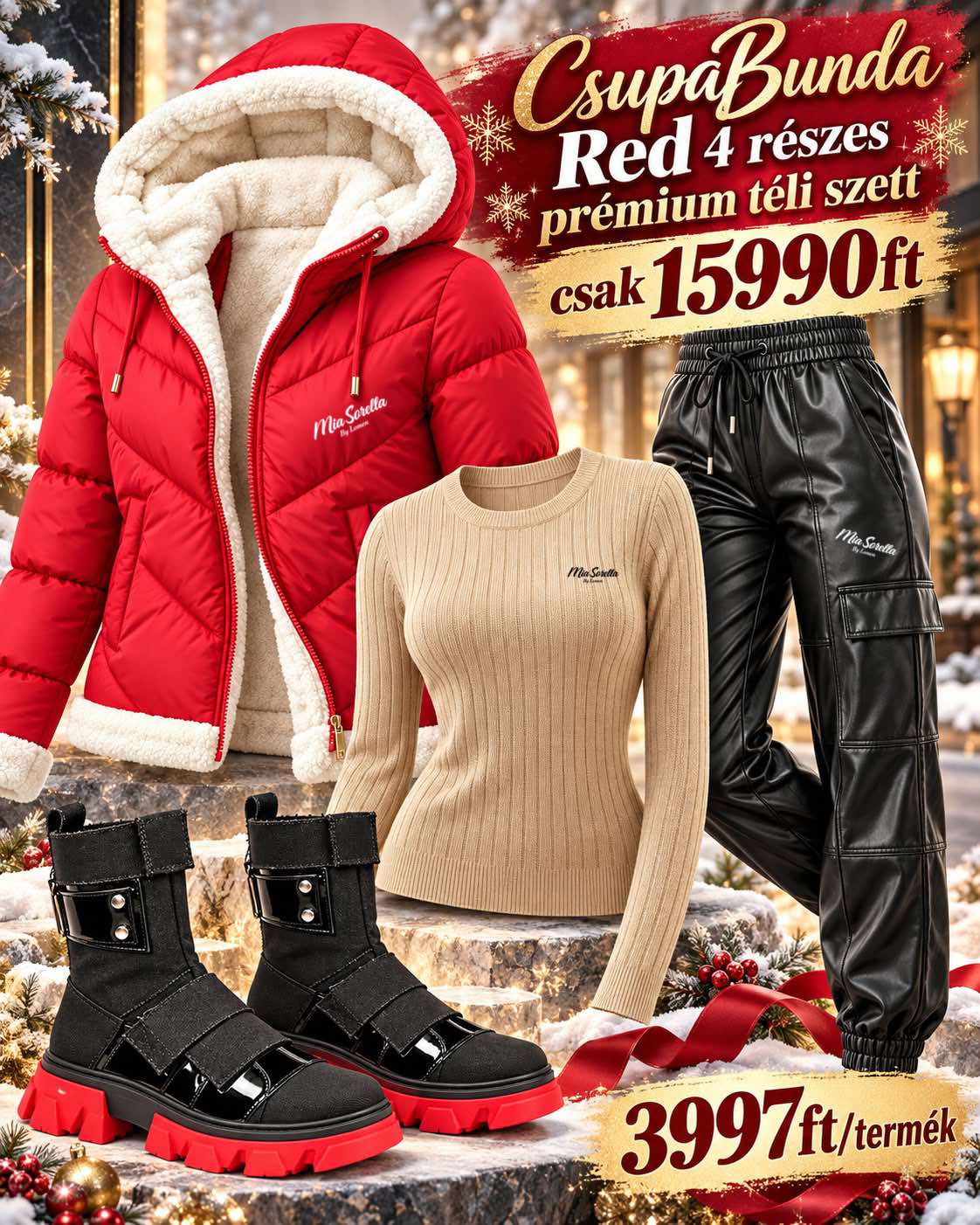  FROST DIVA – 4 részes prémium csupabunda téli szett  együtt csak 15990ft