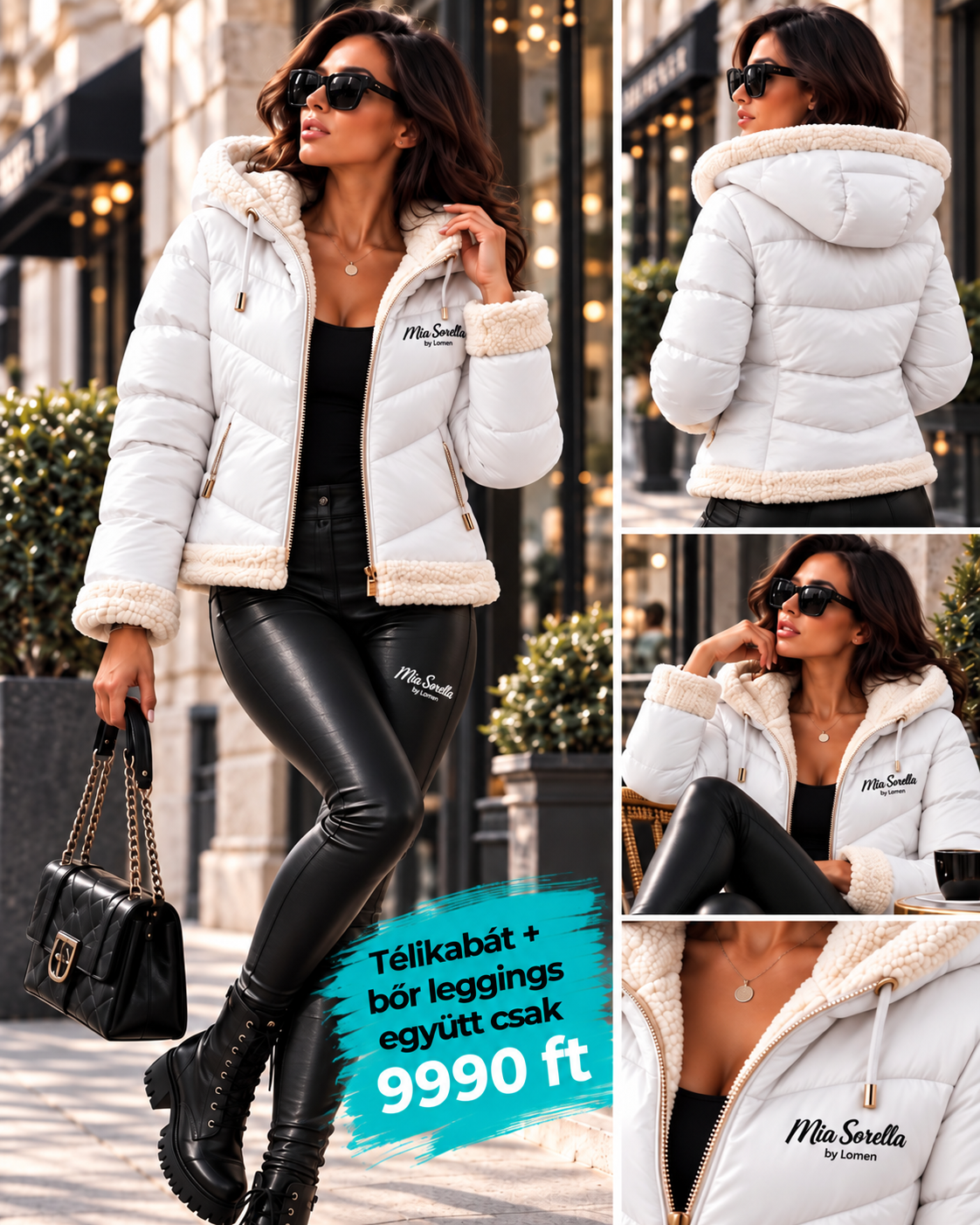Mia Sorella Snow Angel – Bundás télikabát + bőrhatású leggings szett  MOST CSAK 9990 FT