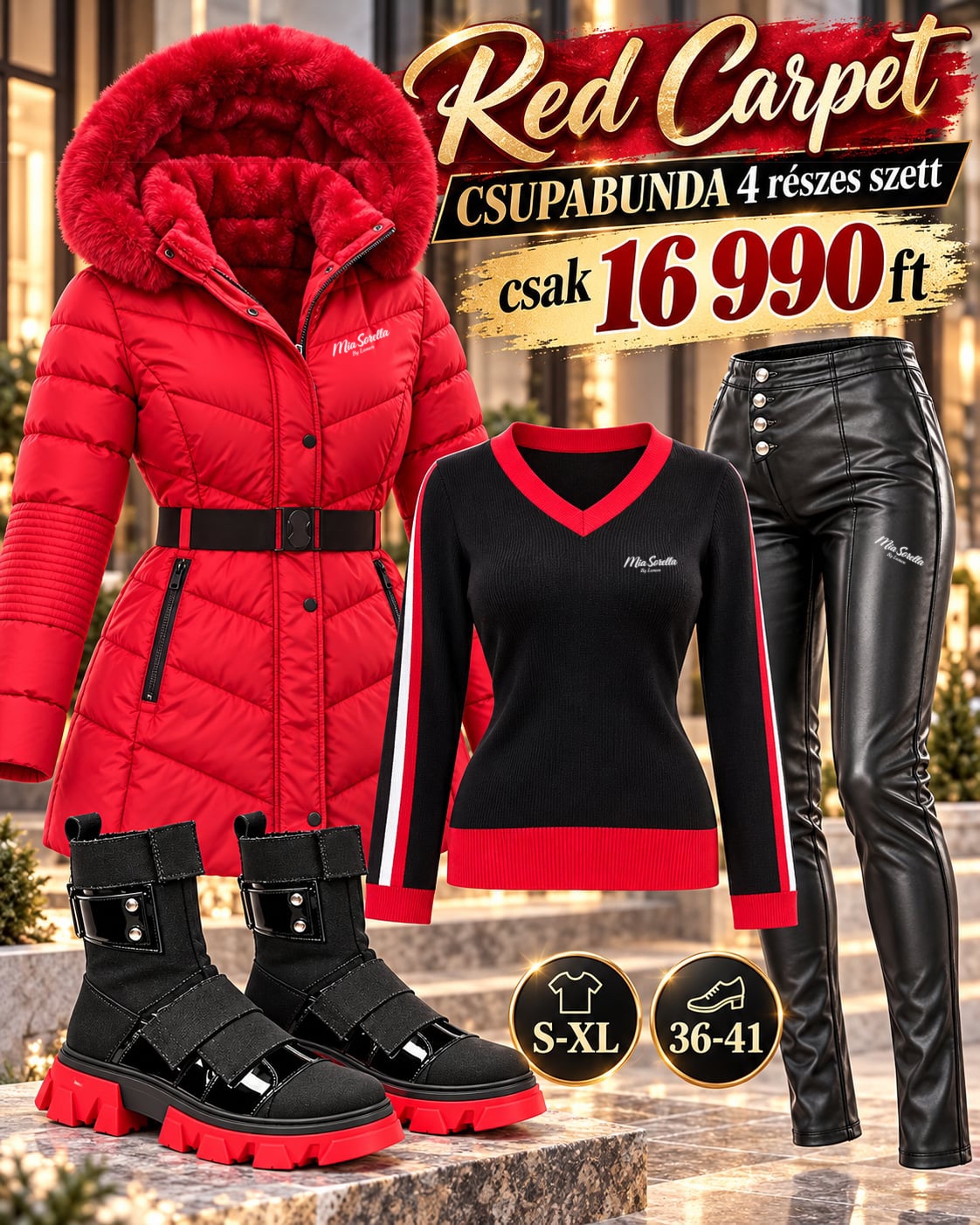 RED CARPET CSUPABUNDA – 4 részes luxus téli szett  UTOLSÓ DARABOK,CSAK 16990FT