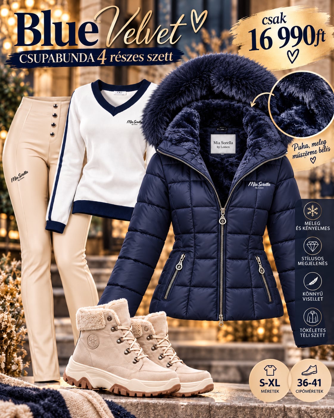BLUE VELVET CSUPABUNDA – 4 részes prémium téli szett   csak 16990ft