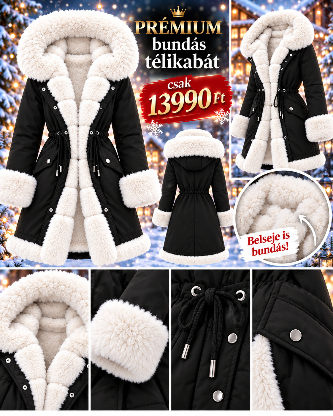 SNOW QUEEN LUXE – A tél királynőjének kabátja!  csak 13990ft UTOLSÓ MÉRETEK 