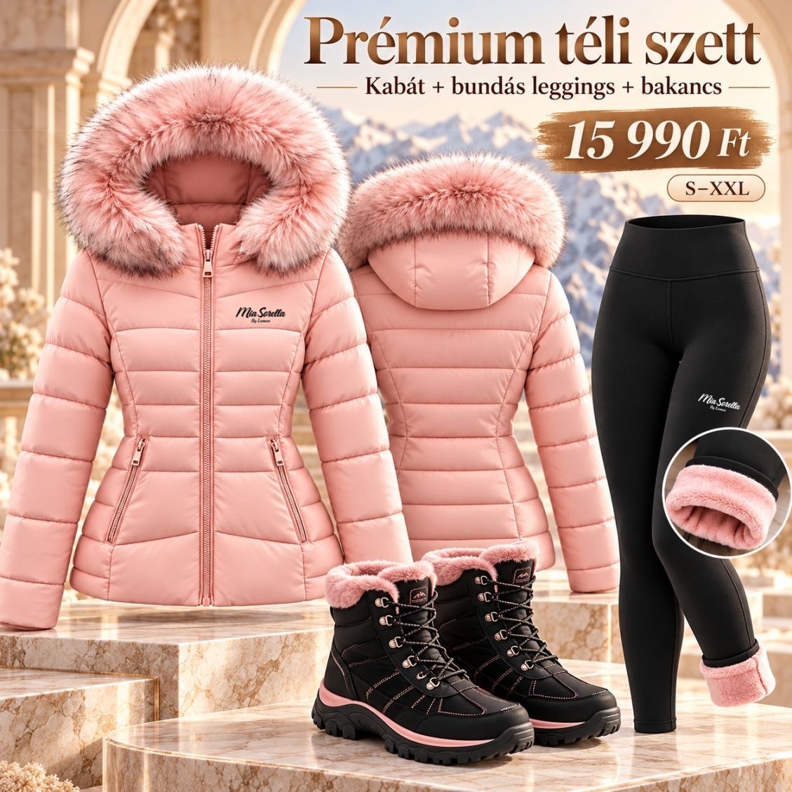 PINK BLISS – Prémium Téli Álom Szett ❄️ 3 az 1-ben téli álomszett – lábbelivel!  Csak 15990ft