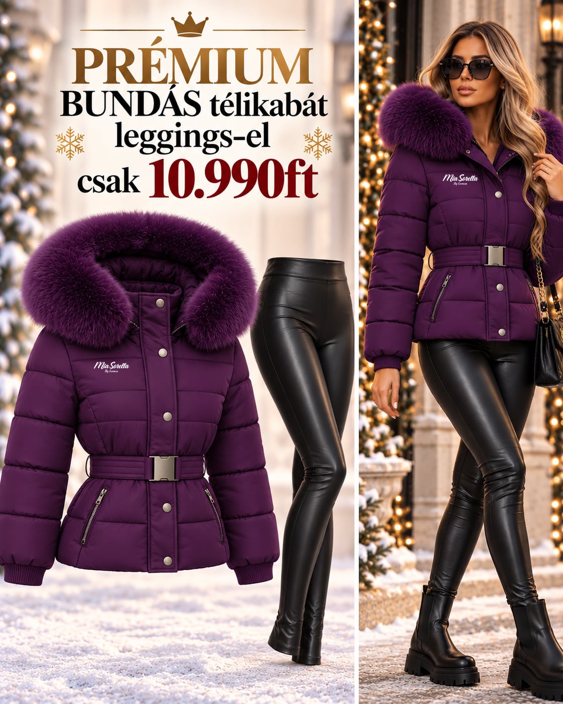 VIOLET LUXE – Prémium Téli Szett, BUNDÁS KABÁT nadrággal csak 10.990ft! UTOLSÓ NÁHÁNY DARAB!!!!