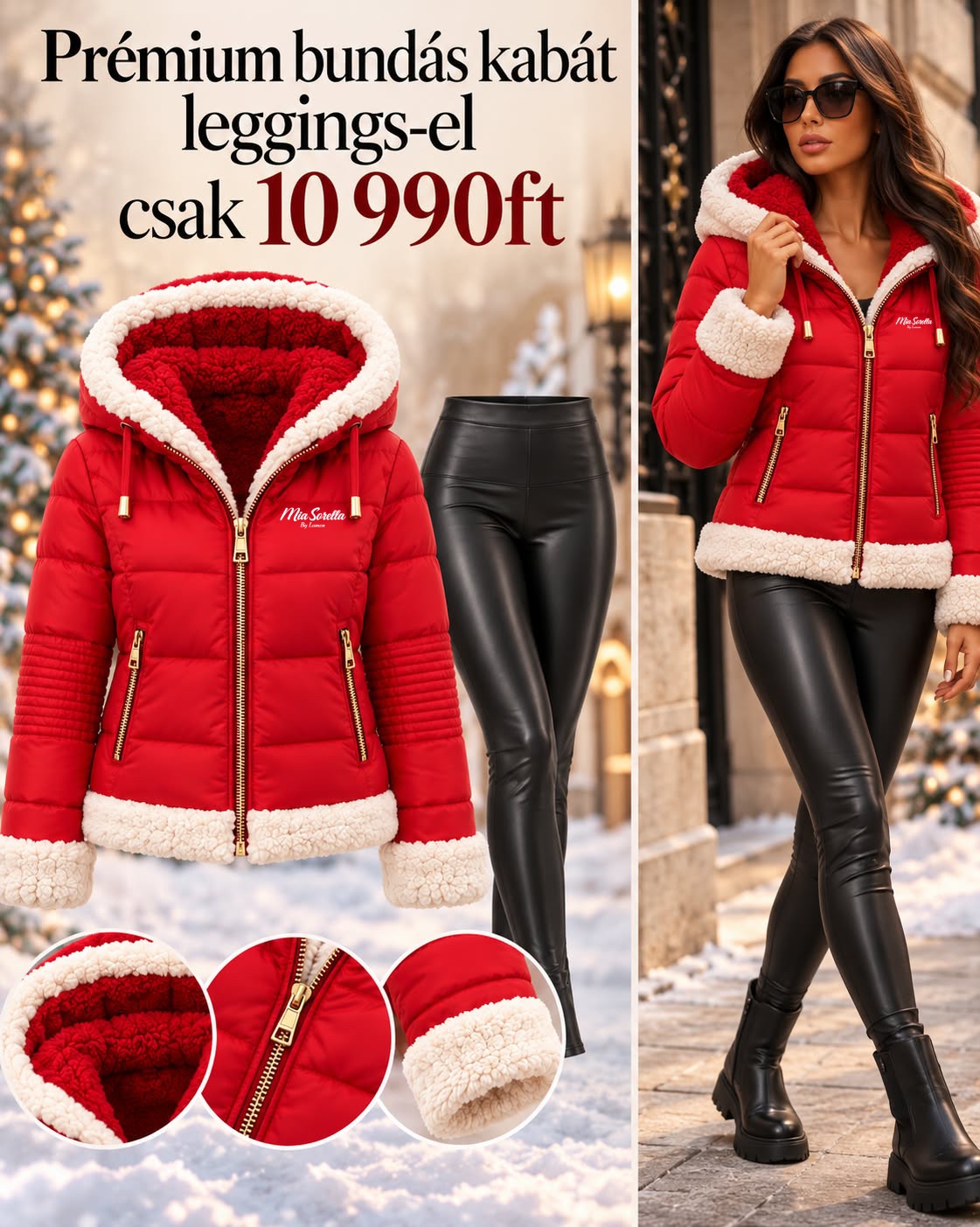 -Mia Sorella Ruby Teddy – Bundás télikabát + bőrhatású leggings szett MOST CSAK 10990FT