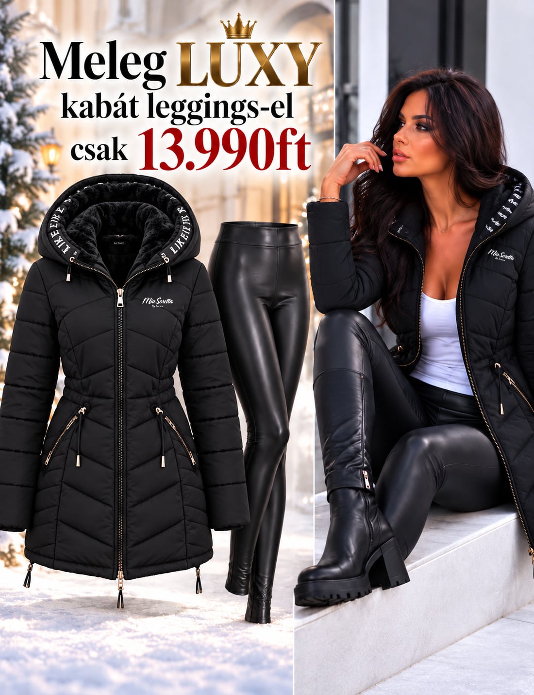 NOIR BELLE LUXURY – Prémium Téli Elegancia Szett , prémium kabát + nadrág csak 13990ft UTOLSÓ DARABOK,NEM ÉRKEZIK PÓTLÁS!