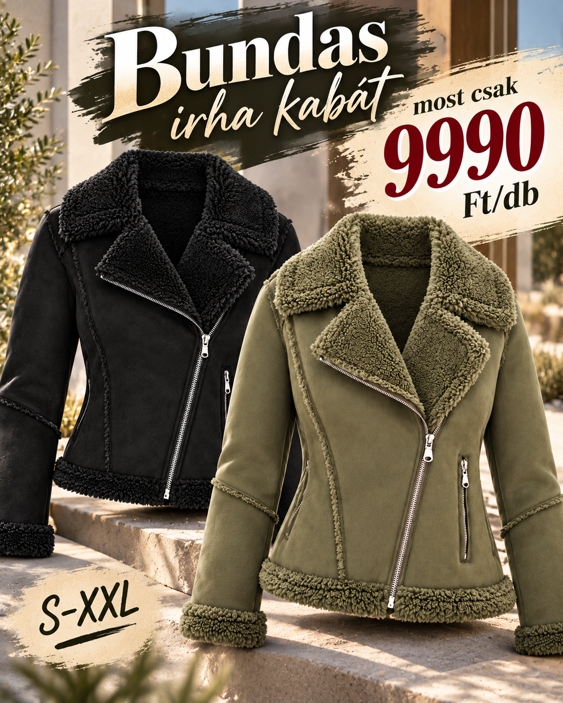  LUXE TEDDY – Bundás irha kabát – csak 9.990 Ft/db
